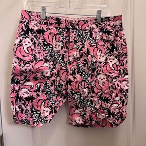 Lilly Pulitzer Men’s Beaumont Hangin With My Boo Panda Pink/Black Shorts Size 32